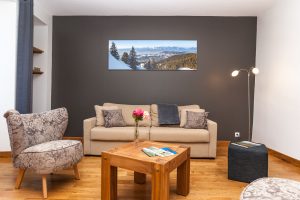 le salon au Gîte du Porche, votre location de vacances à Saint-Jean-de-la-Porte